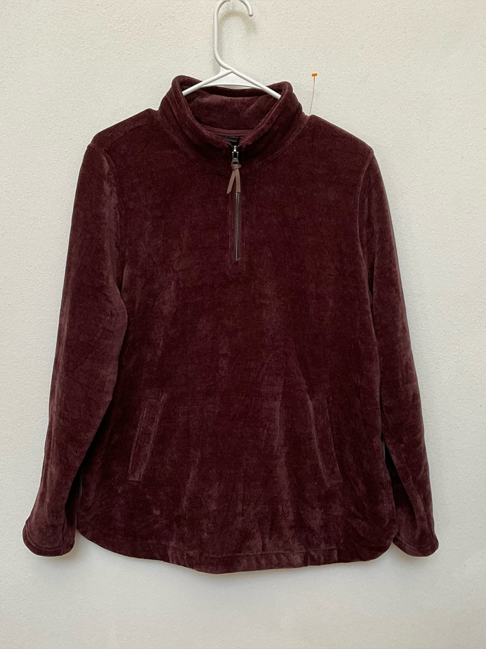 32 Degree Heat Purple/Brown Plush Quarter Zip Jacket Size Large Winter Layer